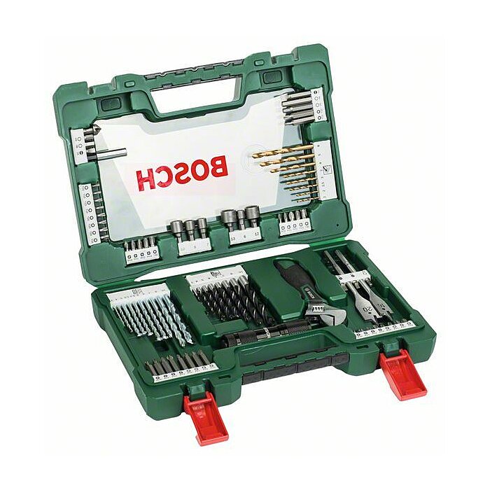Bosch V-Line Box, Bohrer- und Bit-Set, 83-teilig, LED-Taschenlampe 