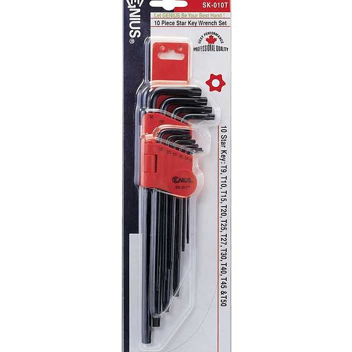 GENIUS Torxstiftschlüssel Satz Sicherheits Torx T9 - T50 10tlg. SK-010T ...