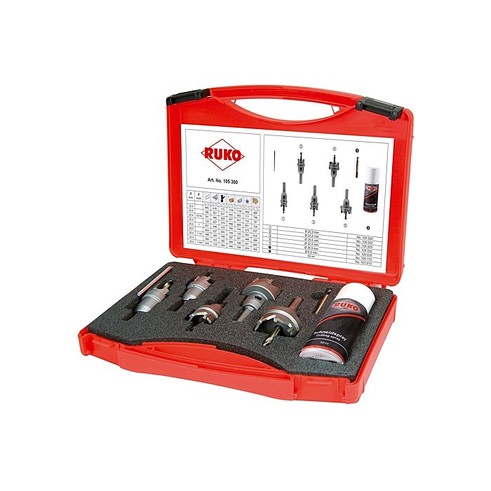 Ruko♡ Ruko Set of tungsten carbide hole saws in plastic cases 105300