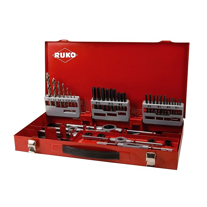 Ruko 44 piece set of thread cutting tools HSS Co 5 245030E 4007140133243 4007140133243 60 ToolTeam T 17600