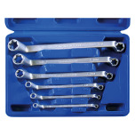 SW-Stahl Double-ring spanner set, E-profile, E6-E24, cranked, 6-piece 01580L