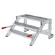 MUNK Work platform, mobile, step width 1,000 mm, steel grating 3 steps 50439 Náhled