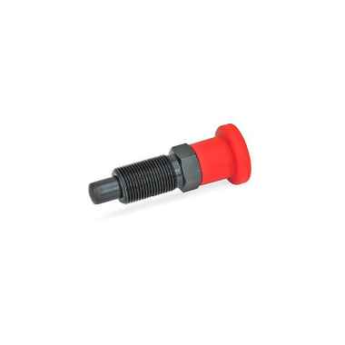 Ganter Detekční šroub, ocelový, s červeným knoflíkem GN 817-16-20-B-RT