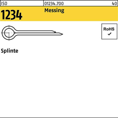 Splinte ISO 1234 1,6x 16 Messing 200 Stück 001234700000016016