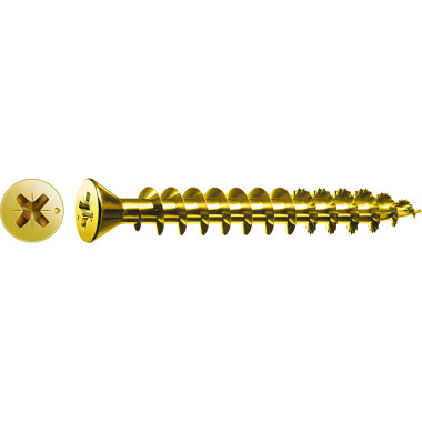 SPAX Universalschraube, 3 x 12 mm, 1000 Stück, Vollgewinde, Senkkopf, Kreuzschlitz Z1, S-Spitze, YELLOX 0321020300125 SPAX Universalschraube, 3 x 12 mm, 1000 Stück, Vollgewinde, Senkkopf, Kreuzschlitz Z1, S-Spitze, YELLOX 0321020300125