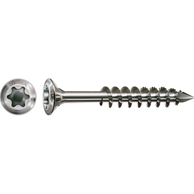 SPAX Fassadenschraube, 4,5 x 45 mm, 200 Stück, Teilgewinde, Linsensenkkopf, T-STAR plus T20, CUT-Spitze, Edelstahl rostfrei A2 25170004504521 SPAX Fassadenschraube, 4,5 x 45 mm, 200 Stück, Teilgewinde, Linsensenkkopf, T-STAR plus T20, CUT-Spitze, Edelstahl rostfrei A2 25170004504521