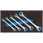 GEDORE Double ring spanner set, open, in check tool module 1500 CT1-400