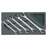 GEDORE Double ring spanner set, open, in 1/3 ES module 1500 ES-400
