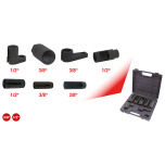 KS Tools Sensor socket set, 7 pcs, 3/8+1/2  150.2100