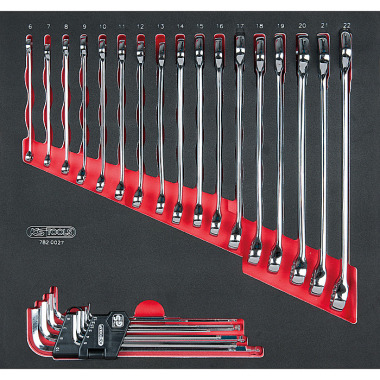 KS Tools SCS CHROMEplus Combination spanners set, 27 pcs, 2/3 system insert 782.0027
