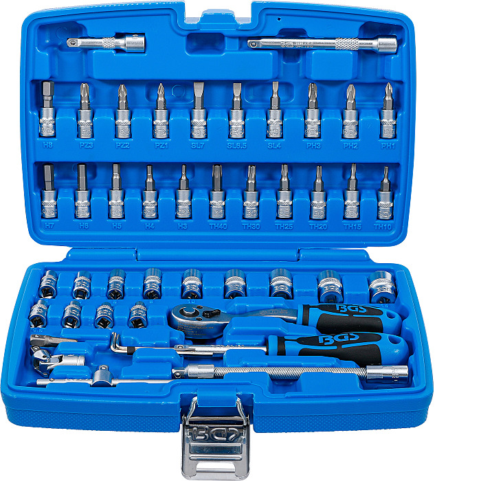 BGS Technic | Tool Tray 2/3: VDE Bit Socket Set | 10 Mm (3/8") / 12.5 Mm ( 1/2") Drive | Internal Hexagon 4 - 10 Mm | 10 Pcs. | Purchase Online