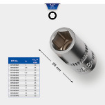 Brilliant  1/4? Socket spanner bit, 25mm, 13mm BT020941