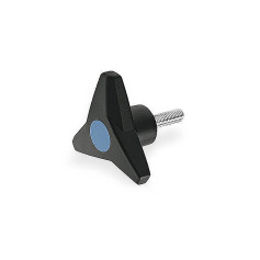 Ganter Three-Lobed Knobs with Threaded Stud, Softline, Threaded Stud Steel 533.6-100-M12-40-DBL