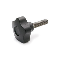 Ganter Star Knobs with Threaded Stud, Plastic, Threaded Stud Stainless Steel 5337.7-84-M16-30