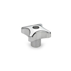 Ganter Hand Knobs, Aluminum 6335-AL-32-M6-D-PL