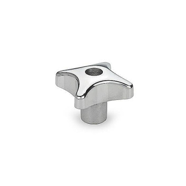 Ganter Hand Knobs, Aluminum 6335-AL-32-M6-D-PL
