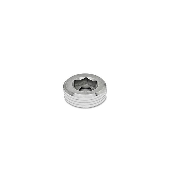 Ganter Threaded Plugs with Conical Thread, Stainless Steel 906-NI-R1/8 ...