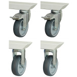 RAU Rollensatz Arbeitstische Serie adlatus 150 - B: 100 mm, H: 135 mm, T: 30 mm 08-RS-150-2LF-2B Miniatura RAU Rollensatz Arbeitstische Serie adlatus 150 - B: 100 mm, H: 135 mm, T: 30 mm 08-RS-150-2LF-2B