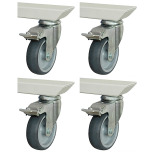 RAU Rollensatz Arbeitstische Serie adlatus 150 - B: 100 mm, H: 135 mm, T: 30 mm 08-RS-150-4LF Miniatura RAU Rollensatz Arbeitstische Serie adlatus 150 - B: 100 mm, H: 135 mm, T: 30 mm 08-RS-150-4LF