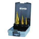 Ruko Jeux de forets étagés HSS-TiN en cassette ABS 101026TRO Vignette Ruko Jeux de forets étagés HSS-TiN en cassette ABS 101026TRO
