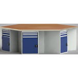 KLW PROFI workbench in hexagonal form (ERGO version) WP620E-1350M45-E8010