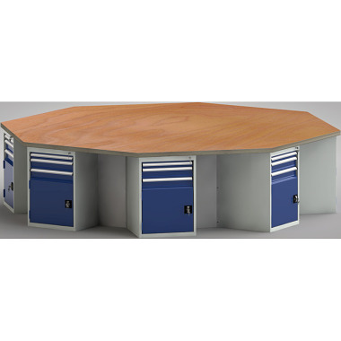 KLW PROFI octagonal workbench (ERGO version) WP670E-1350M45-E8002