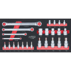 KS Tools SCS Torx-E Module d’outils profilé, 25 pcs, modules système 1/3 713.2025