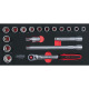KS Tools SCS 1/2 Module de douilles, 18 pcs, modules système 1/3 713.3018 Vignette