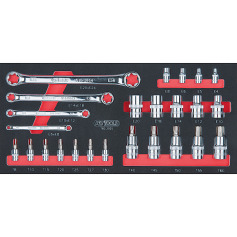 KS Tools SCS CHROMEplus Torx-E Module d’outils profilé, 25 pcs, modules système 1/3 783.2025