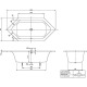 V&B WP-System LOOP & FRIE NDS UAE199LFS m 6-Eck BW 190x90cm Tech. Pos 2 we UAE199LFS6A2V01 Miniatura