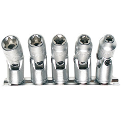 SW-Stahl Jointed sockets, E profile, E6-E14, with joint, 5-piece 04461L