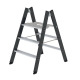 MUNK Folding step stool, double-aided access RAL 7016 3 steps 50185 Miniatura