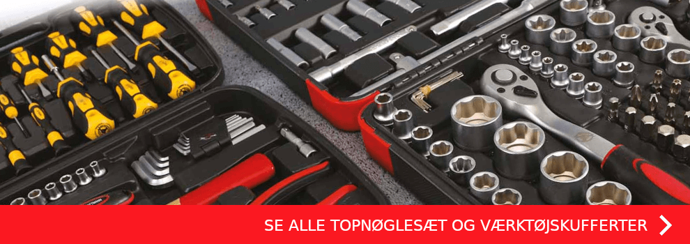 SE ALLE TOPNØGLESÆT OG VÆRKTØJSKUFFERTER