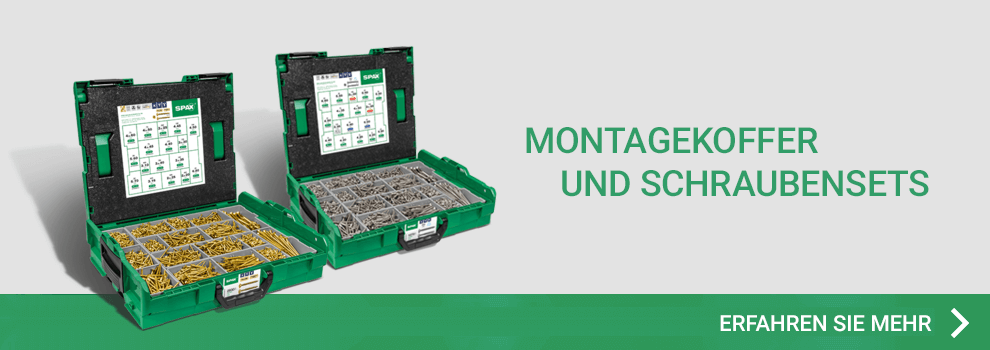 Montagekoffer und Schraubensets von SPAX