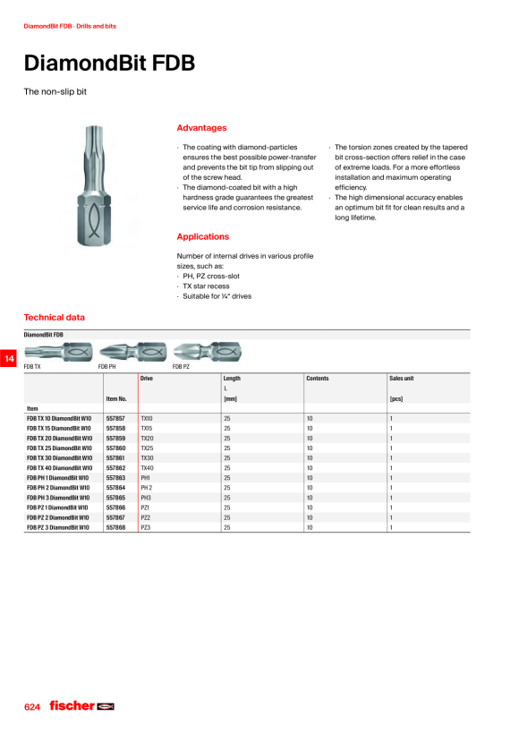 Fischer Diamant Bit FDB T 25 (10) 557860