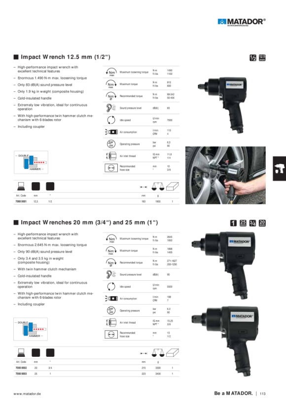MATADOR Short anvil for impact wrench Mit Stiftsicherung 7000 0094