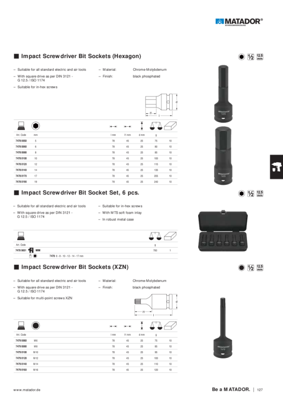MATADOR Impact Socket 12,5(1/2): 11x78mm 7481 0110