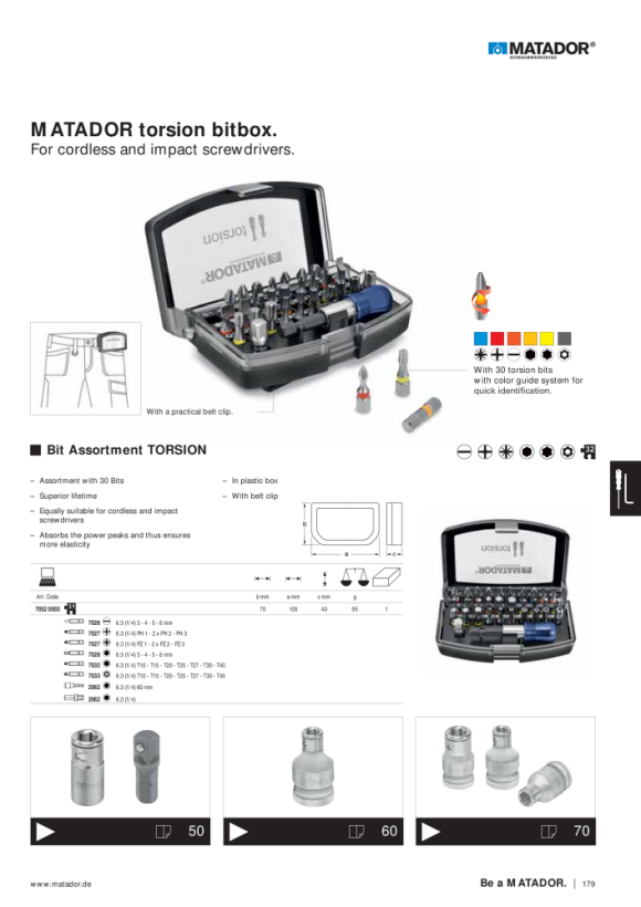 MATADOR Bit Assortment TORSION, 32 pcs 7052 0003