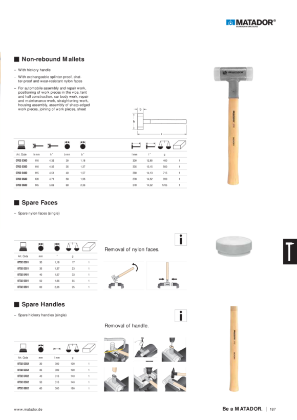 MATADOR Non-rebound Mallets 80mm 0702 0800
