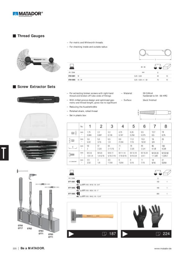 MATADOR Screw Extractor Set M3 – M18 0771 0001