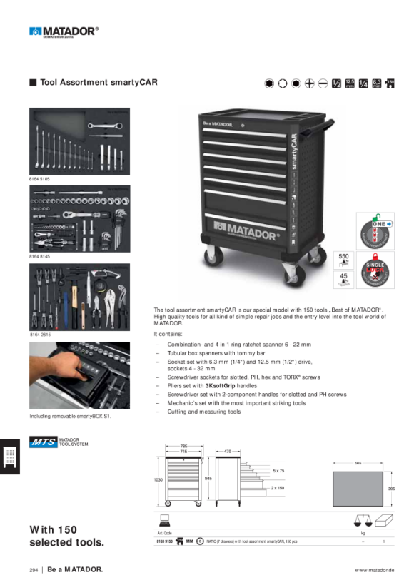 MATADOR Tool Assortment UNIVERSAL, 170 pcs 6M (170) 8178 9550
