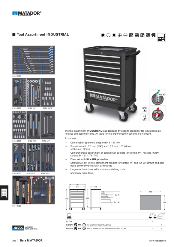 MATADOR Tool Assortment INDUSTRIAL, 242 pcs 6M (242) 8178 9570