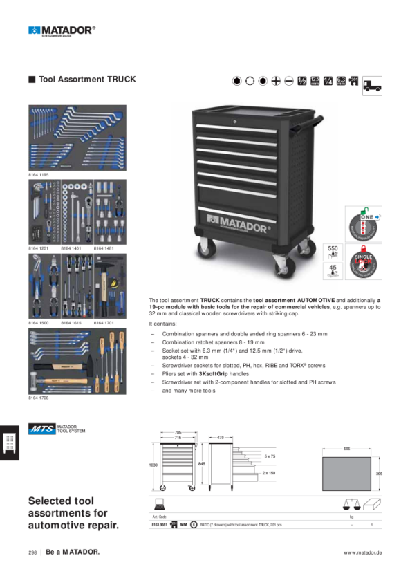 MATADOR Tool Assortment AUTOMOTIVE PRO, 297 pcs 6M (297) 8178 9580