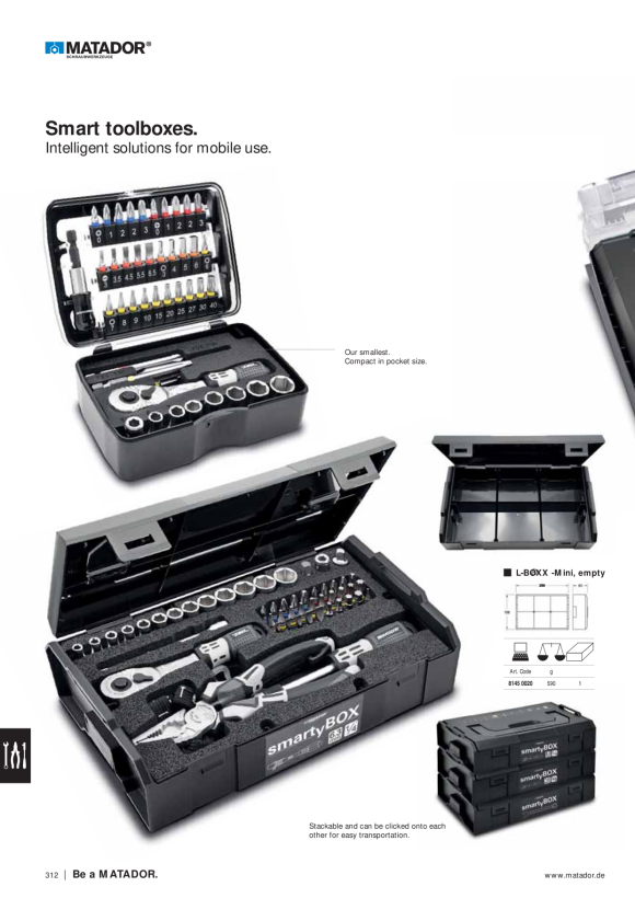 MATADOR smartyBOX empty, black 260 x 156 x 63mm 8145 0020