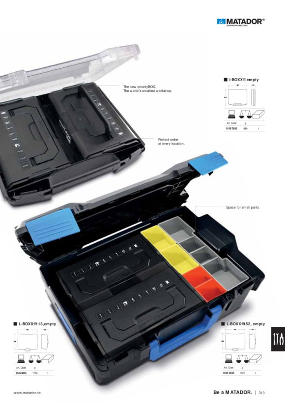 MATADOR smartyBOX empty, black 260 x 156 x 63mm 8145 0020