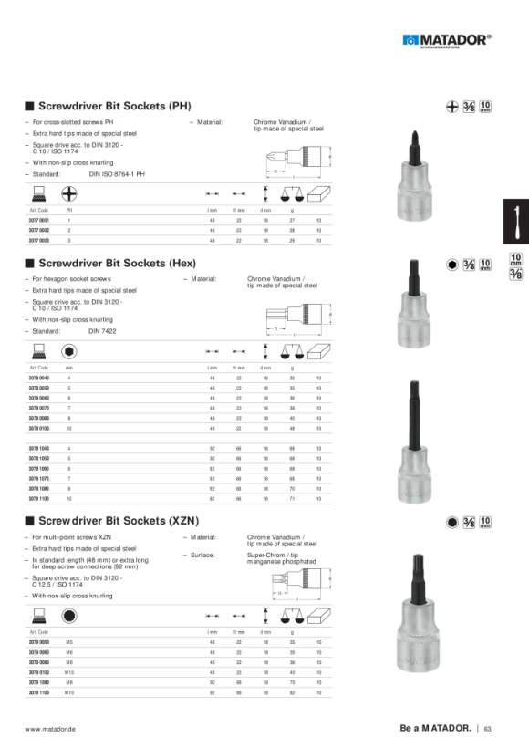 MATADOR Socket 10 (3/8) E7 3090 0070