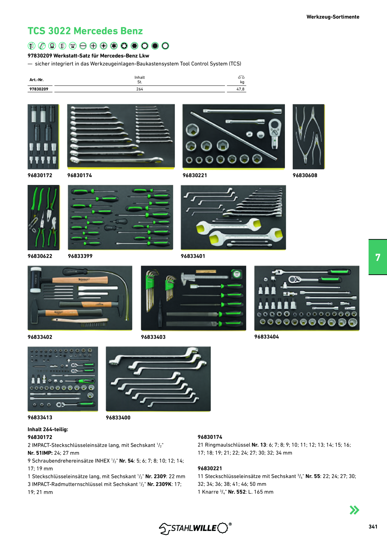STAHLWILLE 2500 TCS Werkzeugsortiment Im ToolControl EinlagenSystem