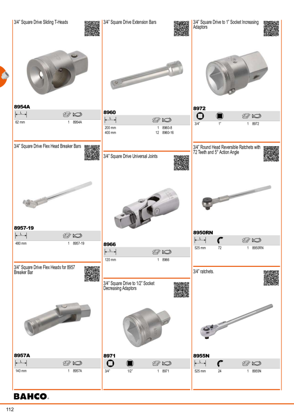 BAHCO 3/4” auf 1/2” Übergangsteil 8971