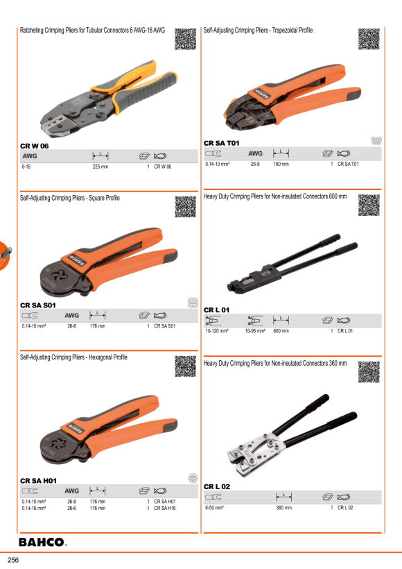 BAHCO Crimpzange, selbsteinstellend CR SA T01