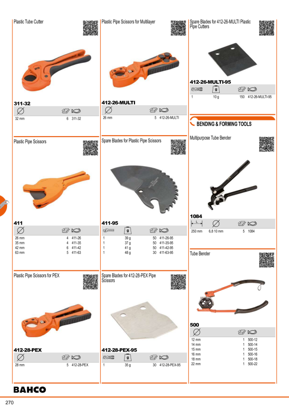 BAHCO Zestaw do giętarki do rur (Ř 10,12,14,15,16,18,20 i 22 mm) 1084-KIT
